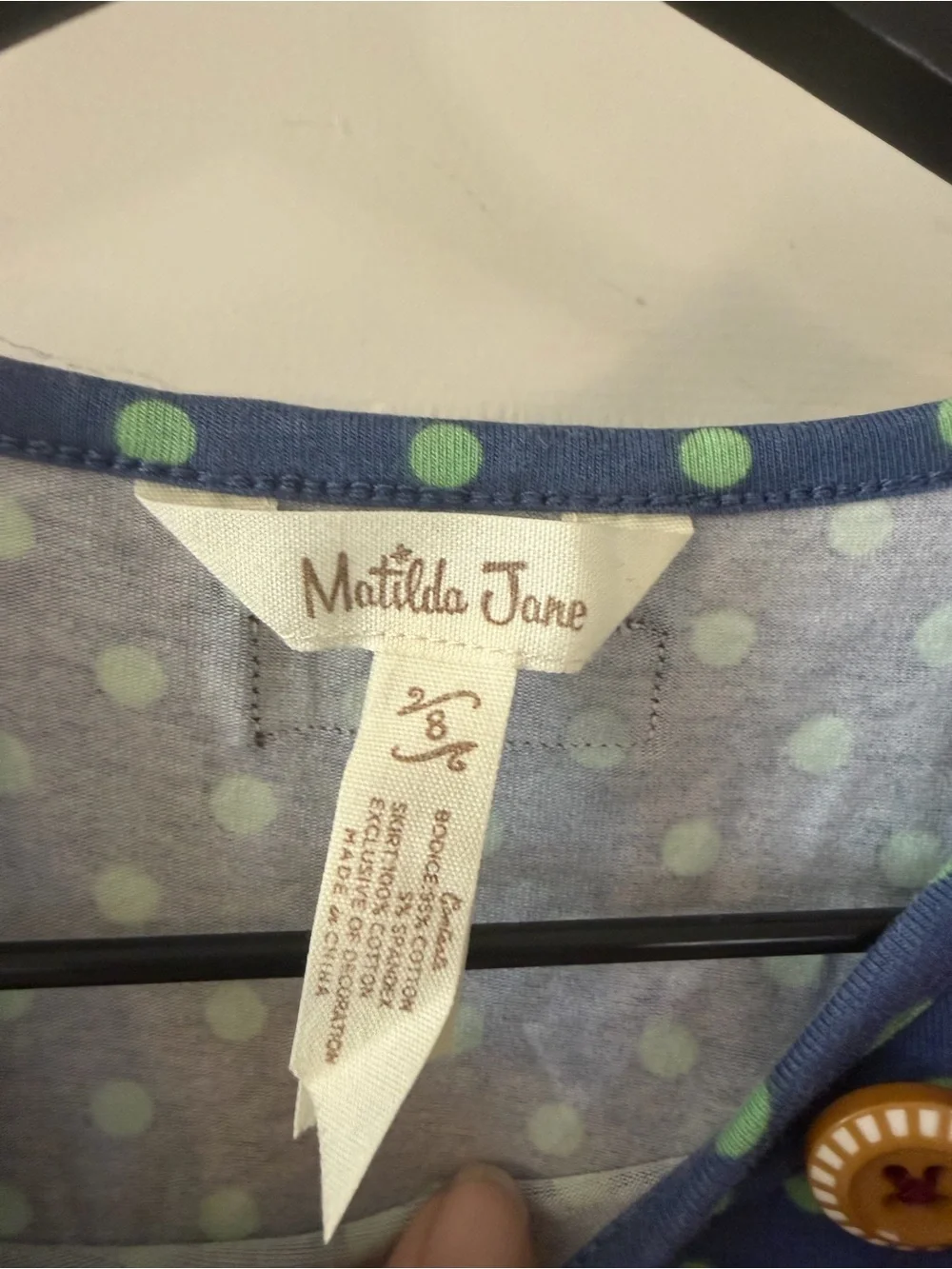 Matilda Jane Polka Dot & Floral Tiered Dress in Navy, Yellow, Green boho